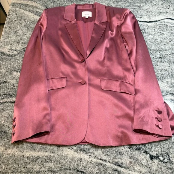 cinq a sept Satin Blazer in Rosewood - Picture 3 of 9